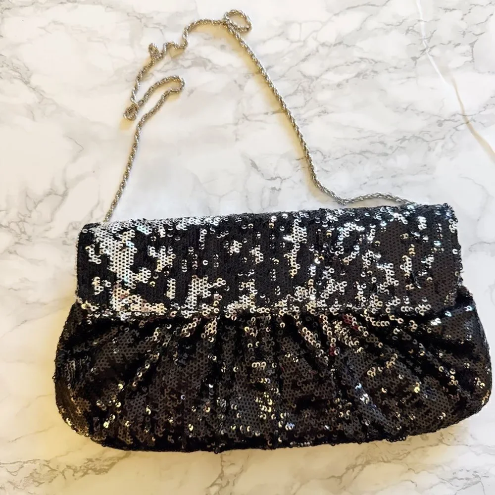 White House Black Market sequin clutch bag